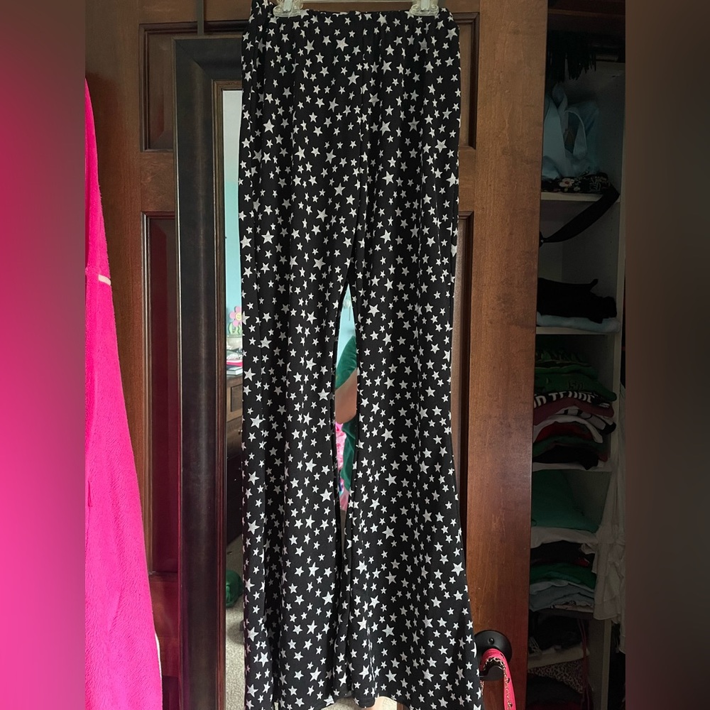 Nasty Gal Pull-On Star Print Flare Pants